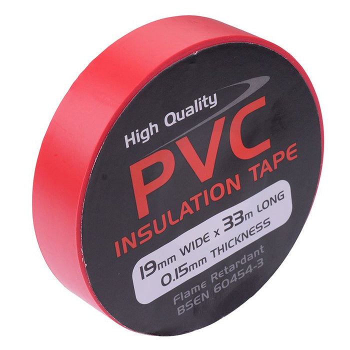 19mm x 33m Red PVC Insulation Tape