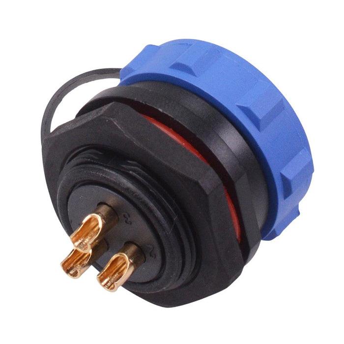 3 Pin Waterproof W21 Male Socket Panel Mount Connector IP68