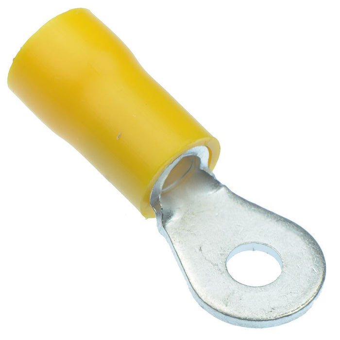 Yellow 3.7mm Insulated Crimp Ring Terminal (Pack of 100)