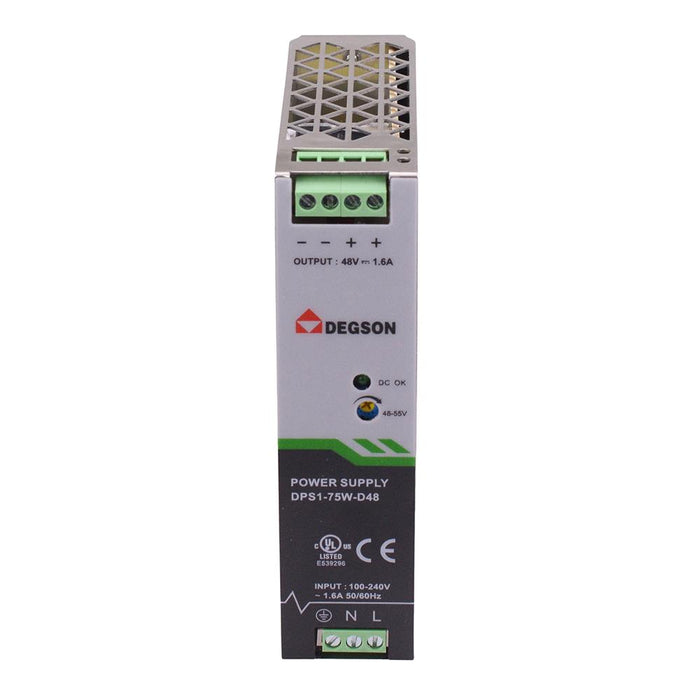 48VDC 75W DIN Rail Power Supply 230VAC