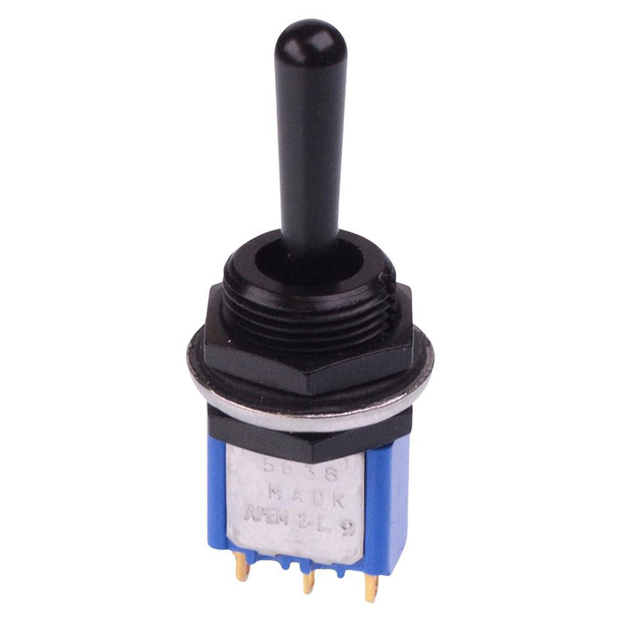 5638MADGK24 APEM Black On-Off-(On) Momentary 11.9mm Miniature Toggle Switch SPDT 4A 30VDC