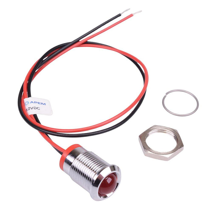 Q14P7CXXR12-X0012 Red Prominent 14mm 12VDC LED Panel Indicator APEM