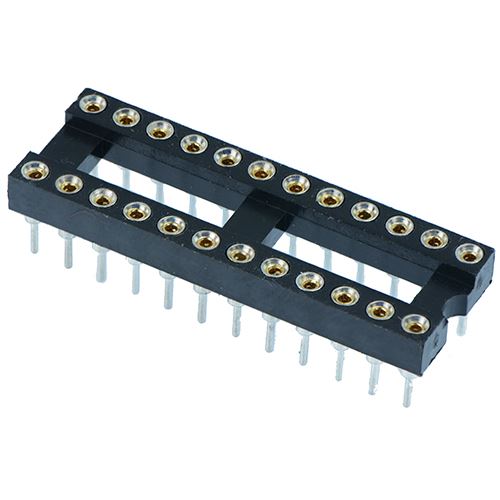 24 Pin DIP/DIL Turned Pin IC Socket Connector 0.3" Pitch