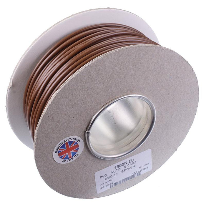 Brown 2mm Cable 28/0.30mm 50M Reel