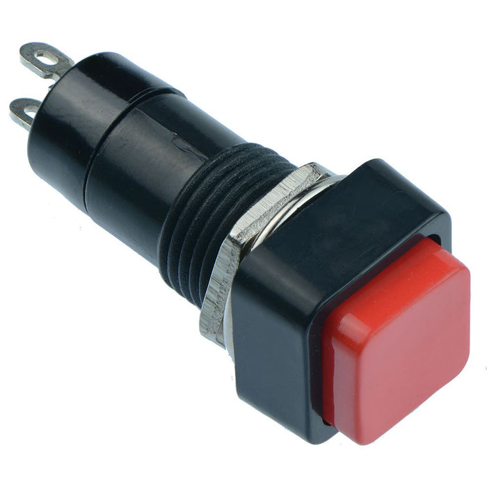 Red Off-(On) Momentary Square Push Button Switch 12mm SPST