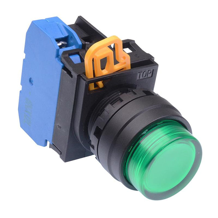IDEC Green 12V illuminated 22mm Maintained Push Button Switch NO IP65 YW1L-A2E10Q3G