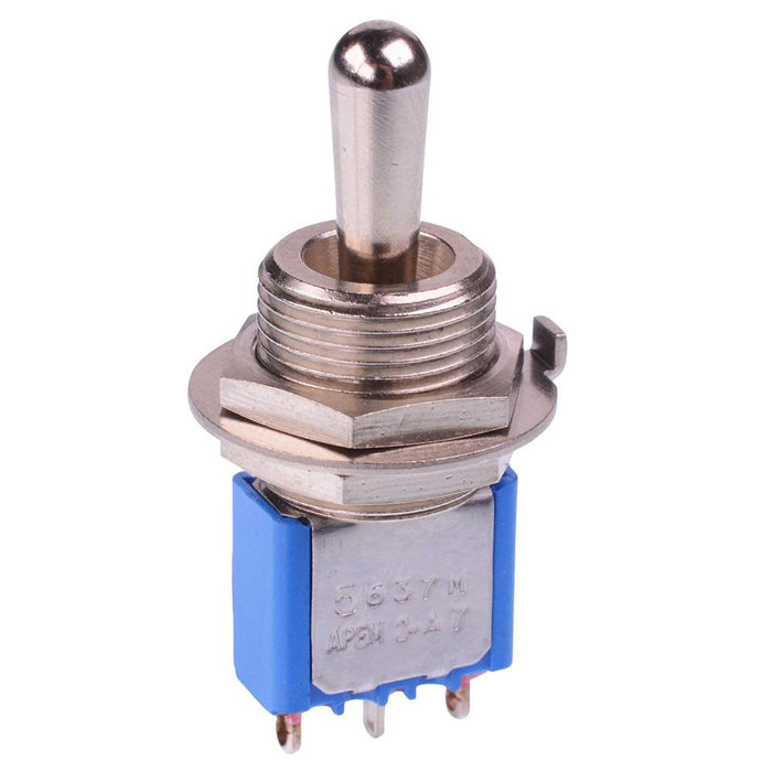 5637MAB-27 APEM (On)-Off-(On) Momentary 11.9mm Miniature Toggle Switch SPDT 4A 30VDC
