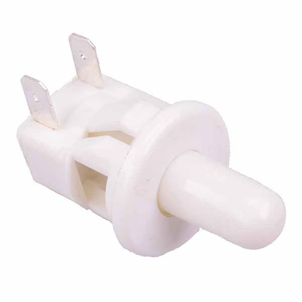 White On-(Off) Momentary Push Button Switch 19mm SPST Side Terminals