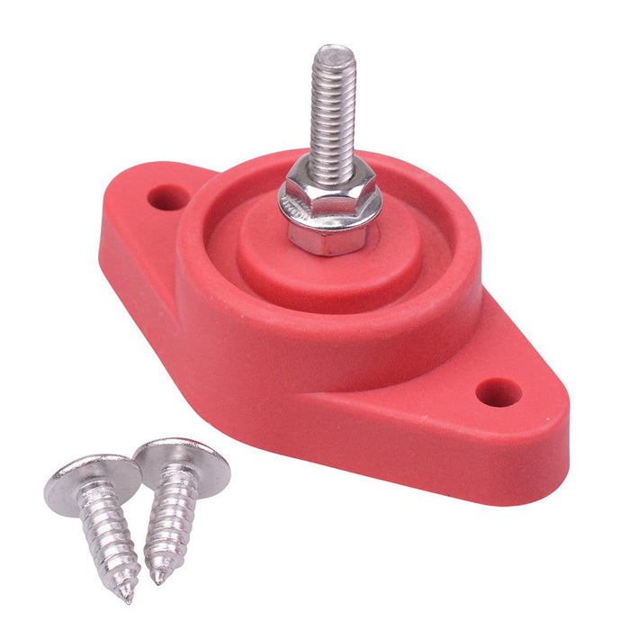 Red Positive M6 Stud Large Base Power Distribution Post 150A