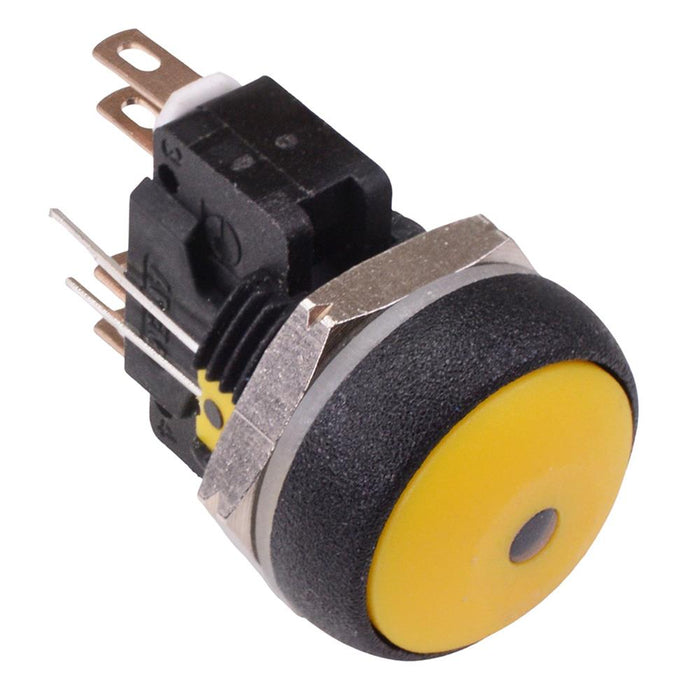 IRR8Z252L0Y APEM Yellow LED Yellow Button Round 16mm Momentary Push Button Switch DPDT 5A IP67