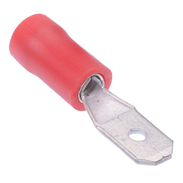 4.8mm Red Male Double Crimp Connector Terminal  (Pack of 100)