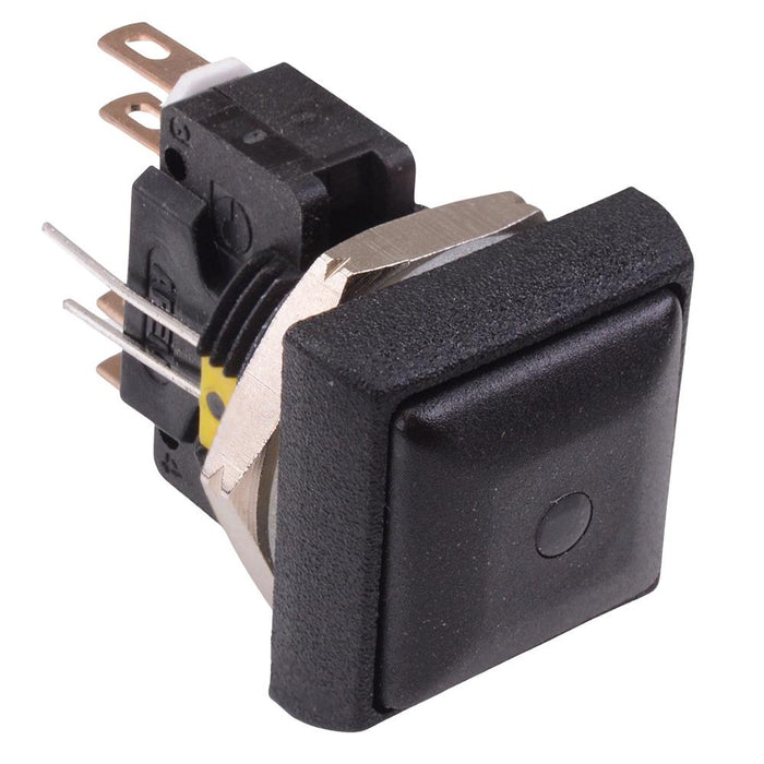 IRC8Z222L0Y APEM Yellow LED Black Button Square 16mm Momentary Push Button Switch DPDT 5A IP67