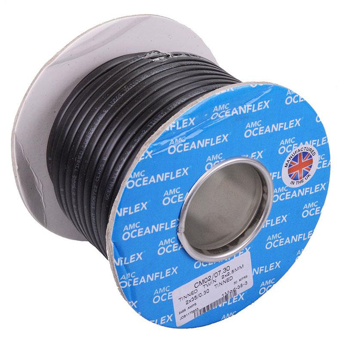 2-Core Flat 2.5mm² Oceanflex Tinned Copper Cable 35/0.3mm 30M
