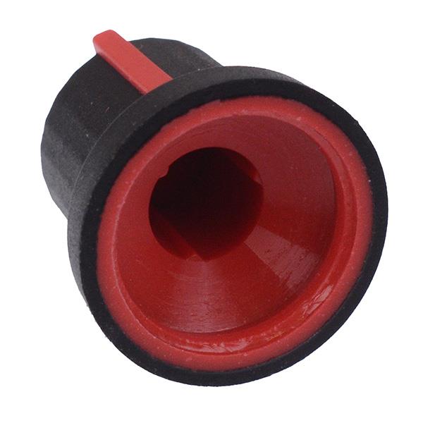 Red Soft Touch 6mm Splined Knob K87MBR