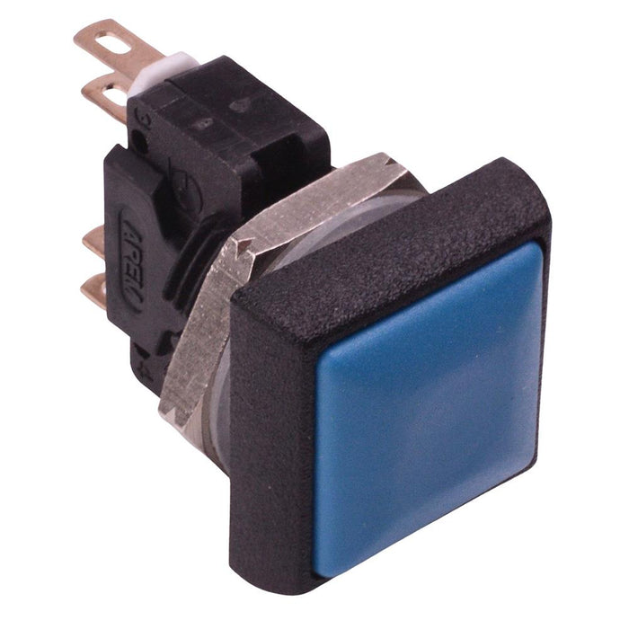 IRC8Z212 APEM Blue Square 16mm Momentary Push Button Switch DPDT 5A IP67