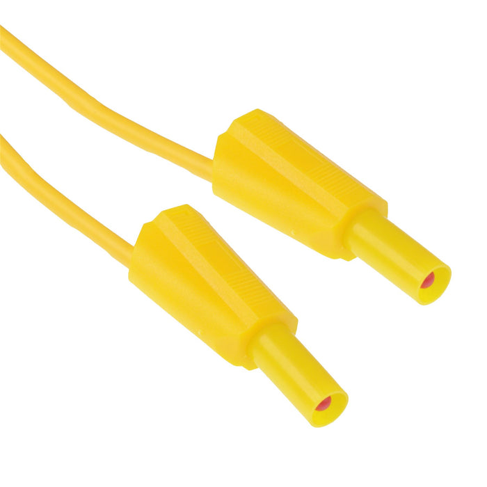 Yellow 4mm Shrouded Test Lead Plug 100cm