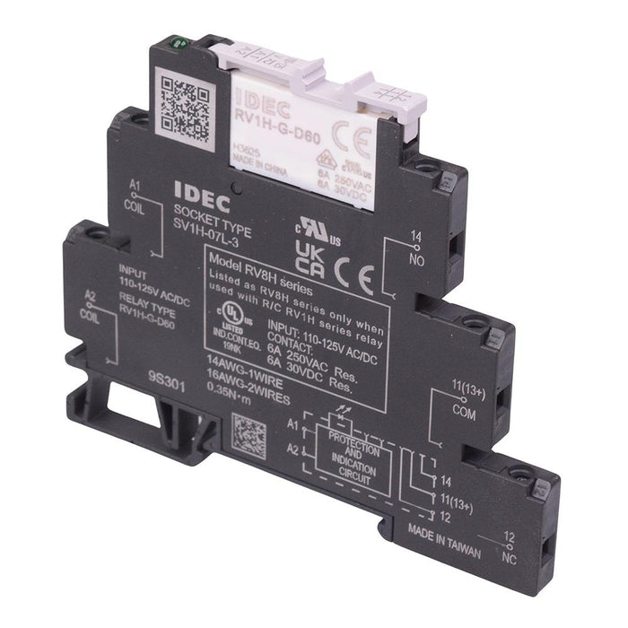 RV8H-L-AD110 DIN Mount 110V 8mm Slim Interface Relay Screw Terminals SPDT IDEC