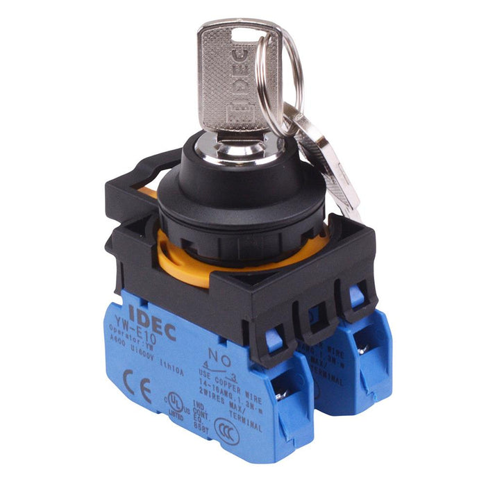 IDEC CW Series 2 Position Maintained Key Switch 2NO IP65