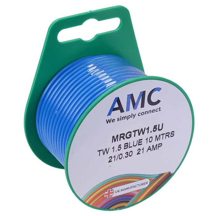 Blue 1.5mm² Thin Wall 21A Cable Mini Reel 10M