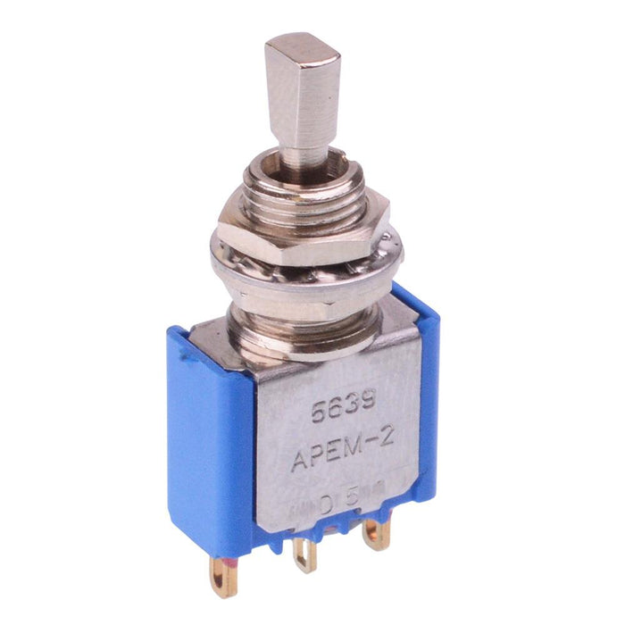 5639CDB-12 APEM On-Off-On 6.35mm Miniature Toggle Switch SPDT