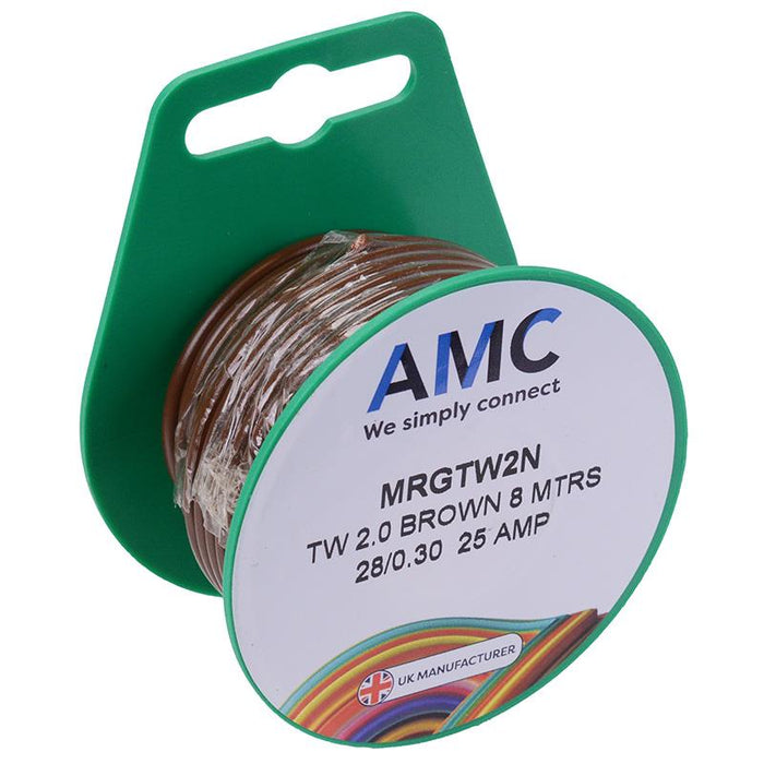 Brown 2mm² Thin Wall 25A Cable Mini Reel 8M