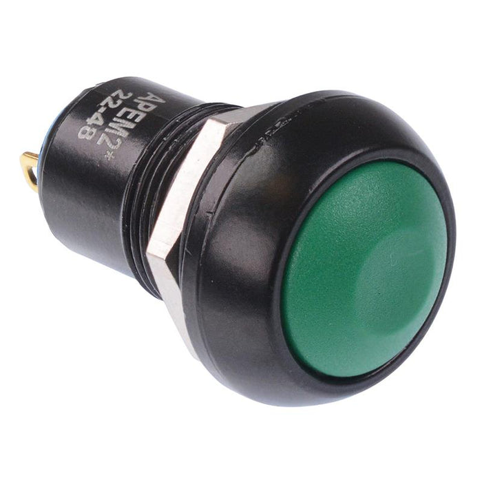 IPR1SAD3 APEM Green Latching 12mm Push Button Switch SPST IP67