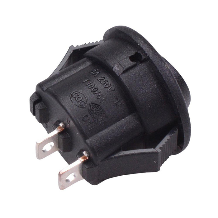 Miniature On-Off 15mm Round Rocker Switch SPST 3A 250VAC