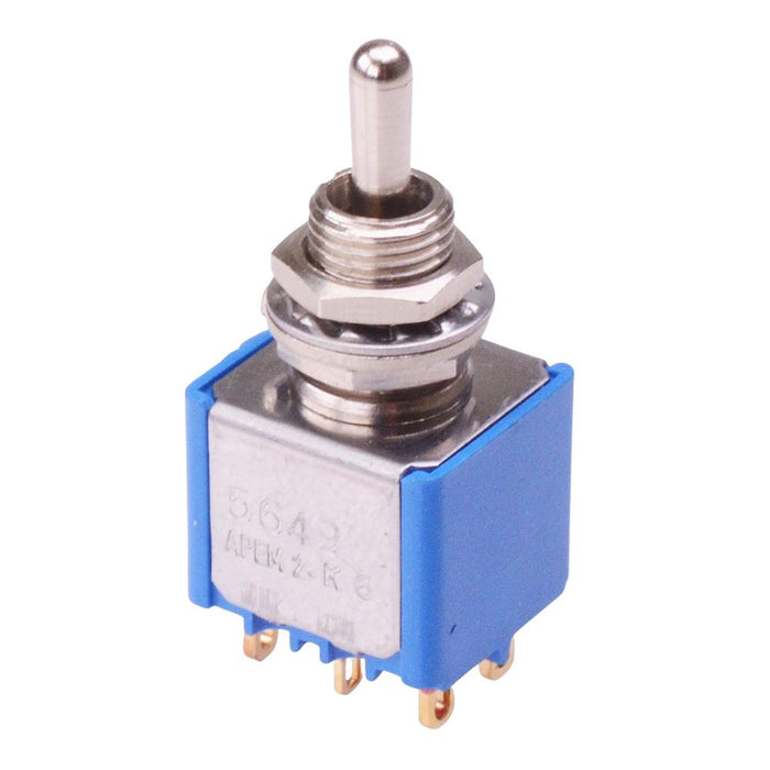5649CDB-17 APEM On-Off-On 6.35mm Miniature Toggle Switch DPDT
