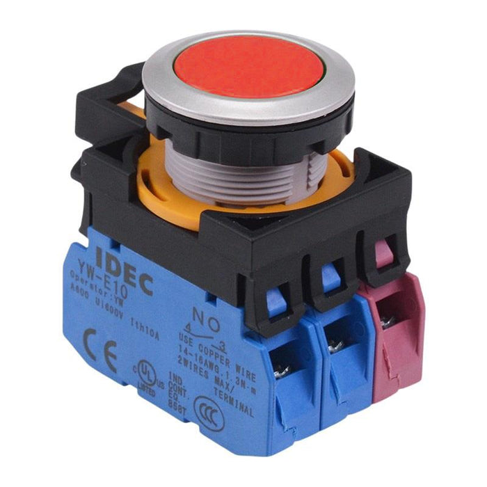 CW4B-M1E21R Red Metallic Momentary Push Button Switch 2NO-1NC IP65 IDEC