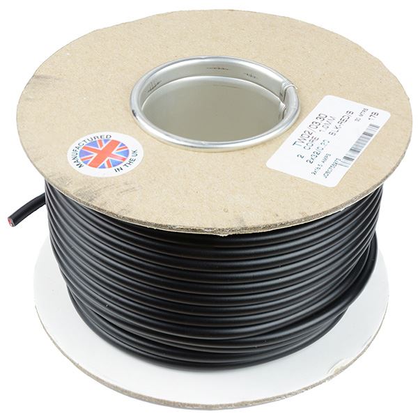 1mm² 2-Core Round Twin Thin Wall Cable 32/0.2mm 30M