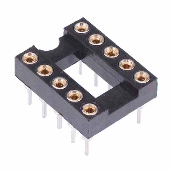 10 Pin DIP/DIL Turned Pin IC Socket Connector 0.3" Pitch
