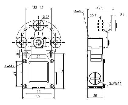 Roller Arm Plunger Metal Limit Switch 10A IP65