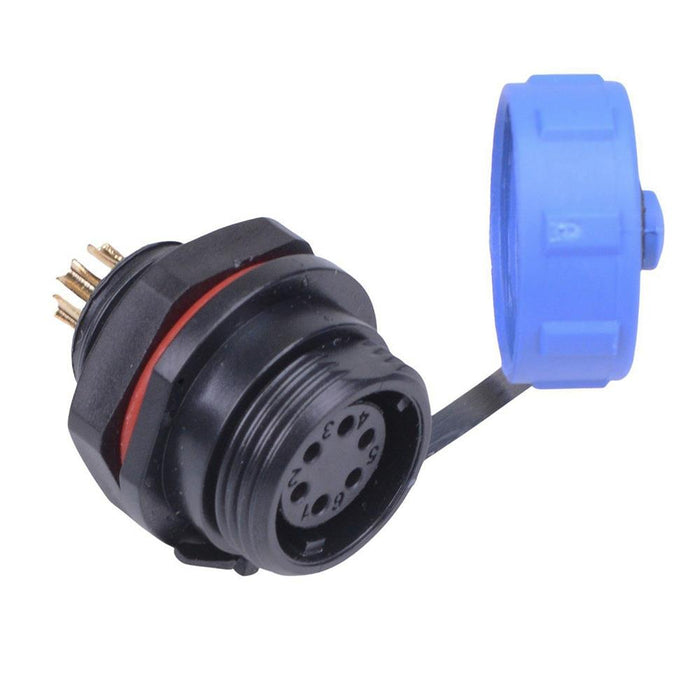 6 Pin Waterproof W13 Female Socket Panel Mount Connector IP68