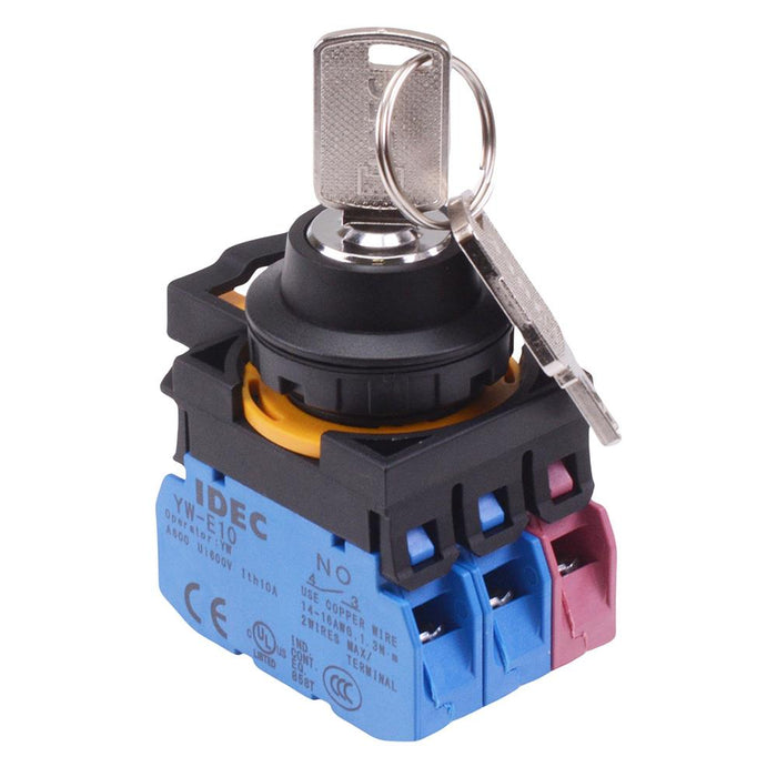 IDEC CW Series 2 Position Maintained Key Switch 2NO-1NC IP65