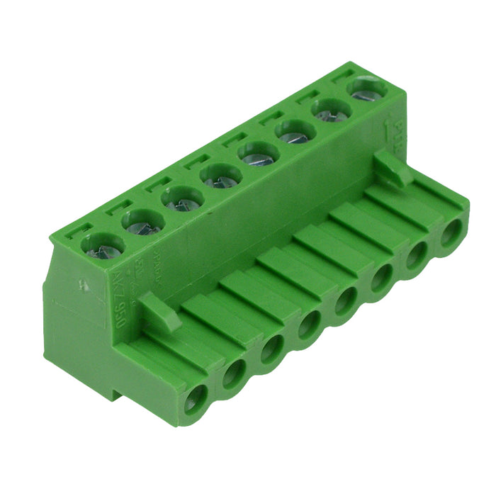 8-Way 5.08mm Right Angle Pluggable Terminal Block Green 15A 300V