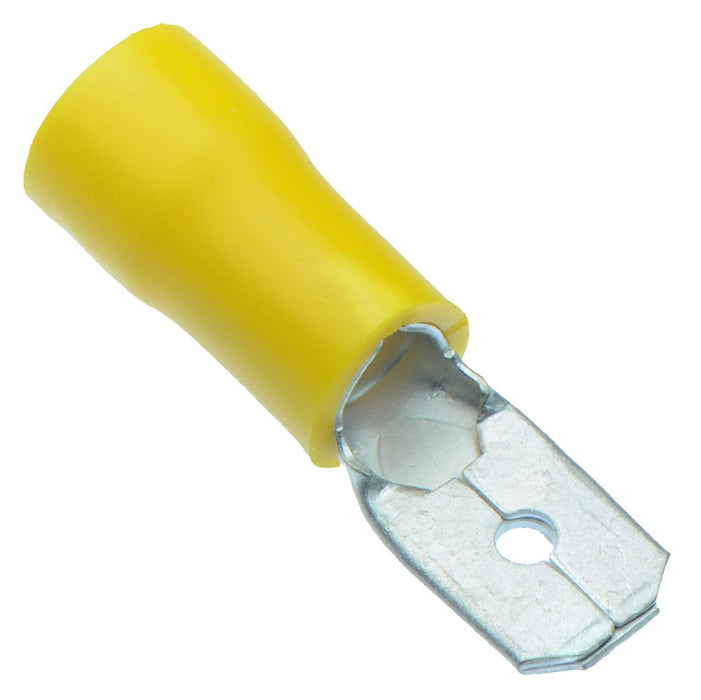 Yellow 6.3mm Male Spade Crimp Connector (Pack of 100)