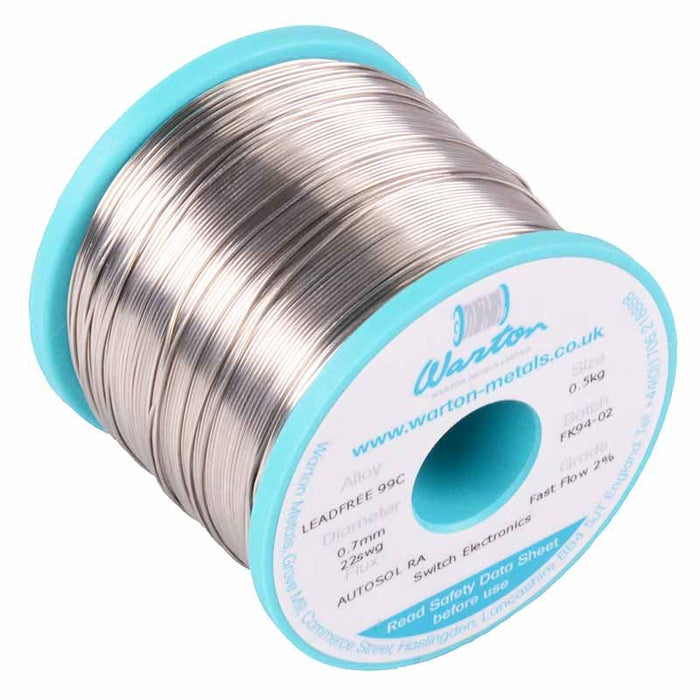 1mm Autosol RA 99C Fast Flow 2% Solder Wire 500g Warton Metals