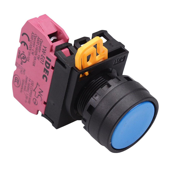 YW1B-M1E01S Blue 22mm Momentary Push Button Switch NC IP65 IDEC