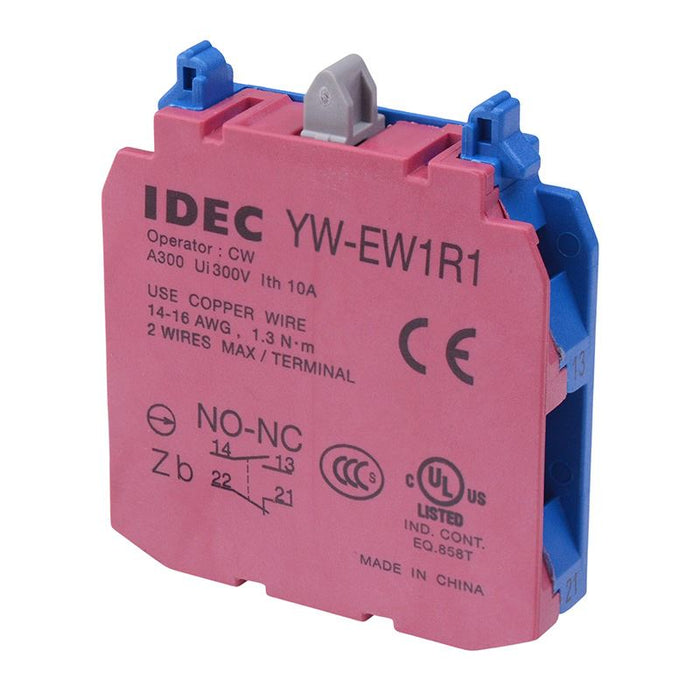 IDEC NO / NC Contact Block Screw Terminals YW-EW1R1