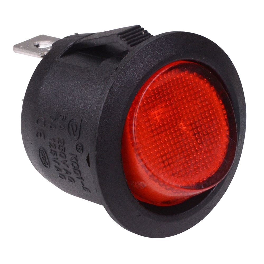 Red On-Off 12V illuminated Circular Rocker Switch SPST 10A — Maplin Pro ...