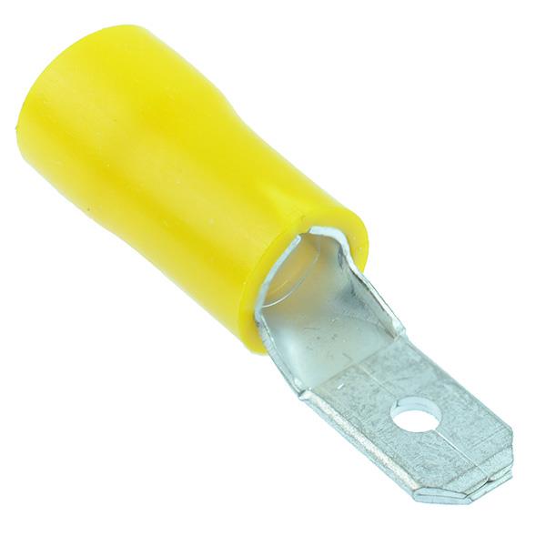 Yellow 4.8mm Male Spade Crimp Connector (Pack of 100)