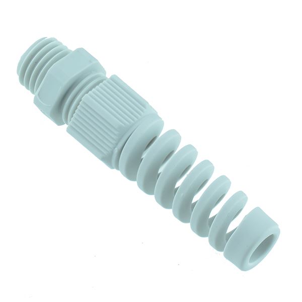 M12 Grey Nylon Spiral Cable Gland IP68