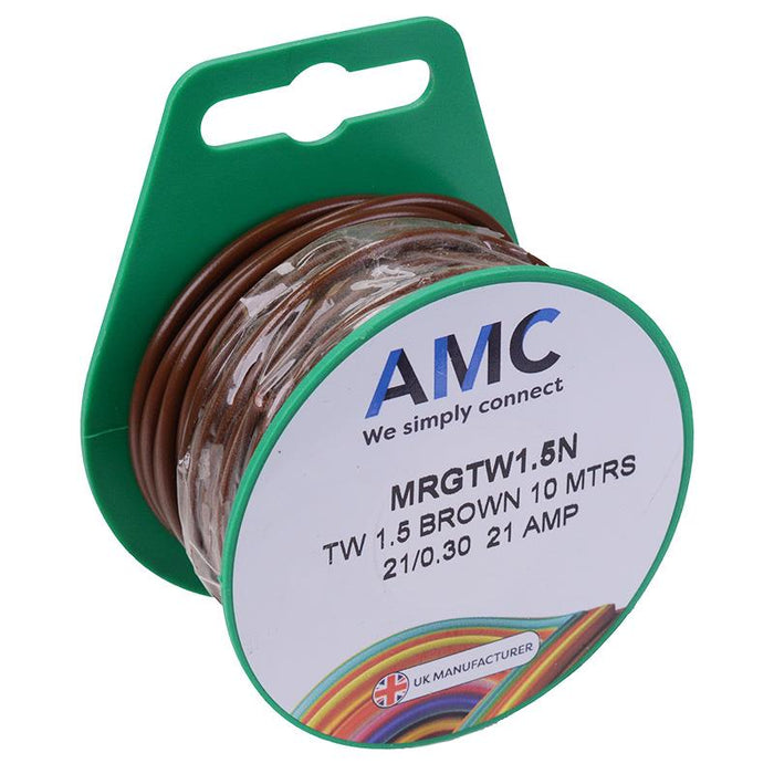Brown 1.5mm² Thin Wall 21A Cable Mini Reel 10M