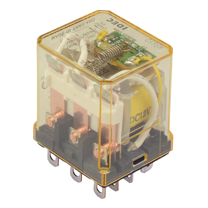 RH3B-ULDC12V 12VDC Plug In Compact Power Relay Indicator 10A 3PDT IDEC