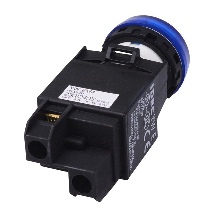 YW1P-1EM42S Blue 230V LED Panel Mount Pilot Light Transformer IDEC