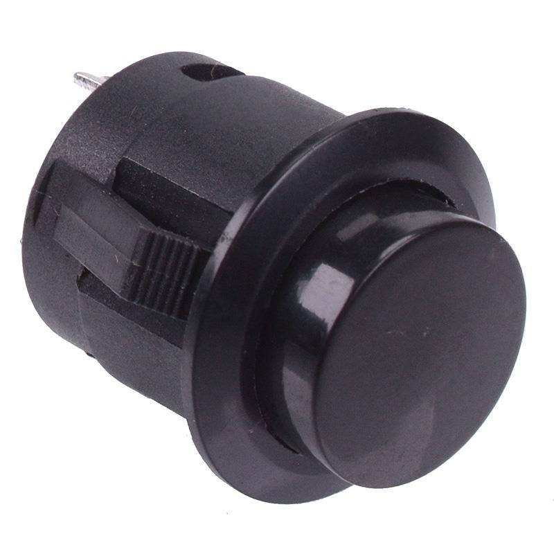 Black Push-Fit 16mm Momentary Off-(On) Push Button Switch 3A SPST ...