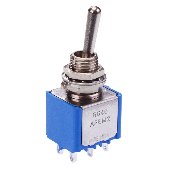 5646A APEM On-On 6.35mm Miniature Toggle Switch DPDT 4A 30VDC