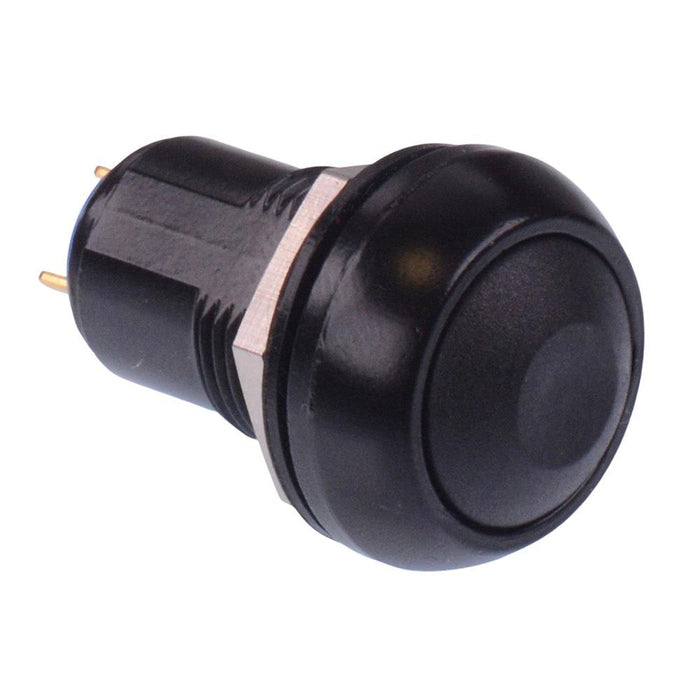 IPR1PAD2 APEM Black Round Latching 12mm Push Button Switch SPST IP67