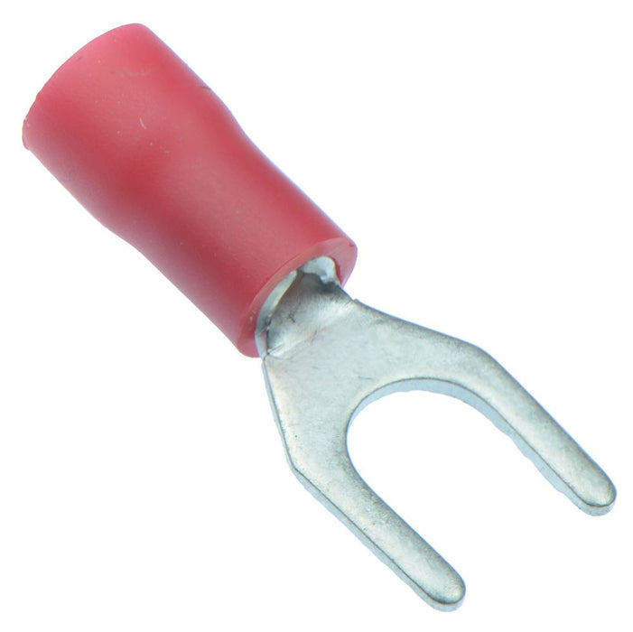 Red 5.3mm Insulated Crimp Fork Terminal (Pack of 100)