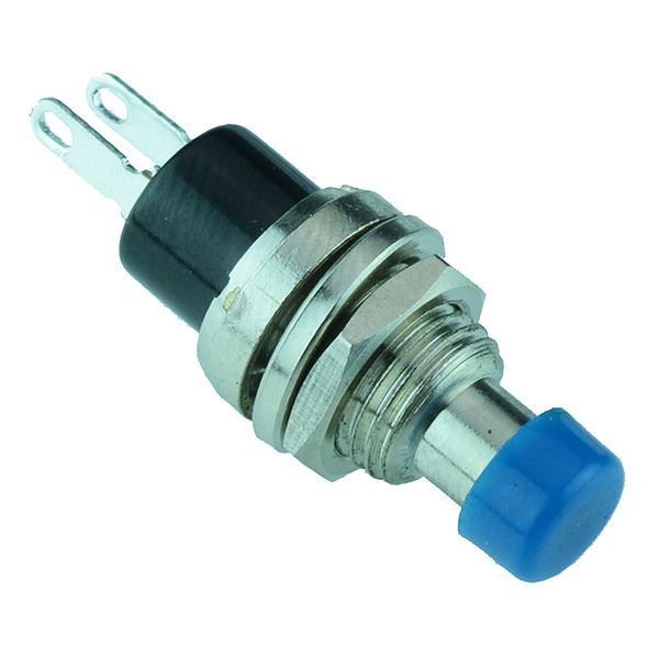 Blue Off-(On) Miniature Metal Push Button Switch SPST